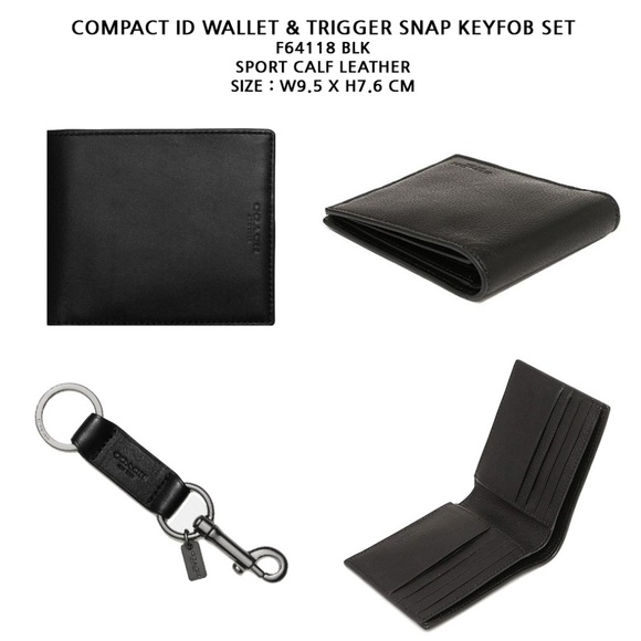 COACH NWT Mens Compact ID Sport Wallet  Trigger - Picture 7 of 7